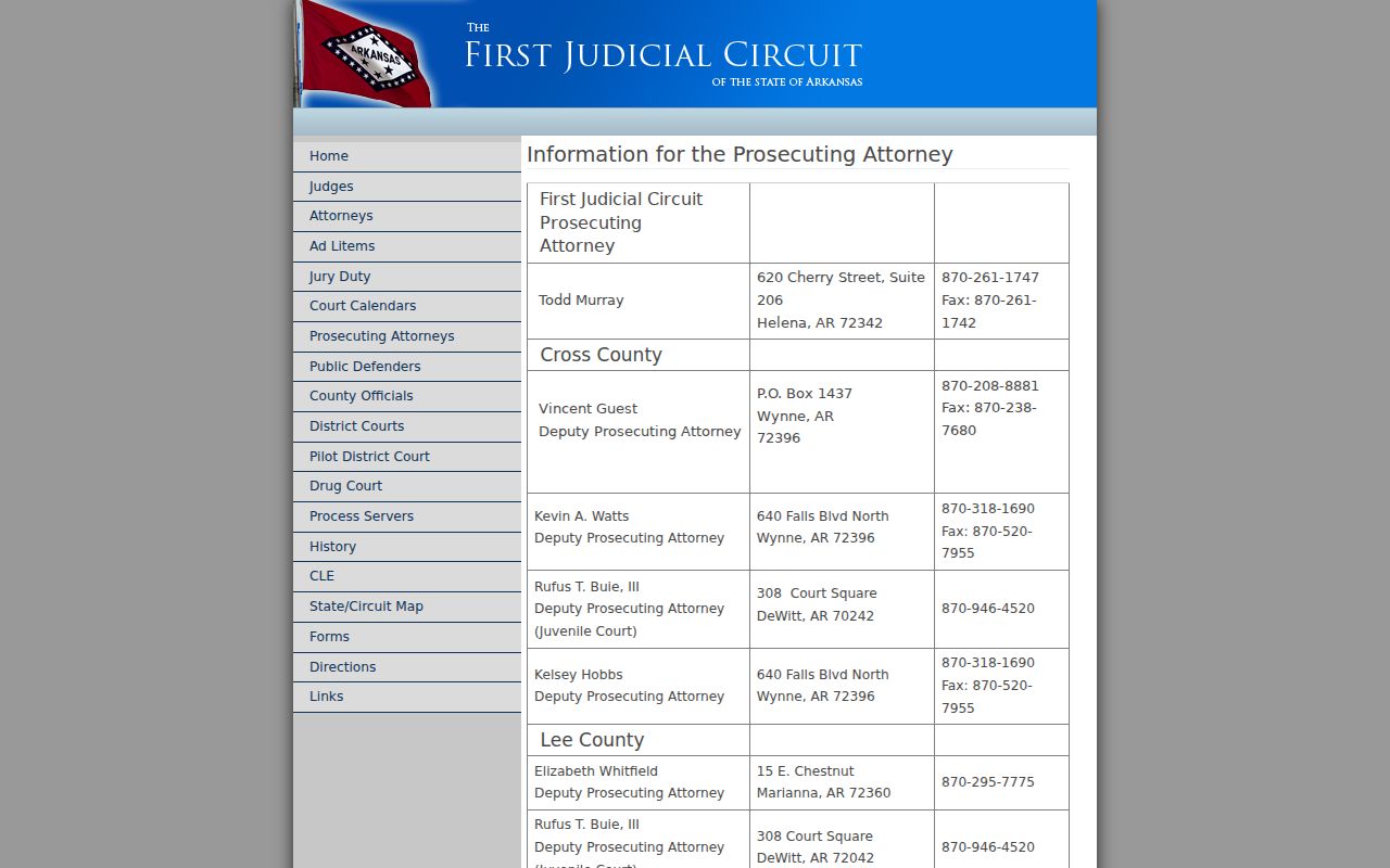 Lee County criminal case prosecutor directory