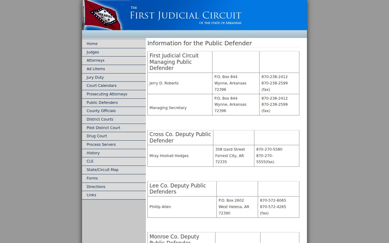 Lee County criminal court case office in the First Judicial Circuit